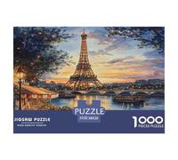 Tour Eiffel Puzzles Jeu De Société Adulte Activités Familiales Stimulantes 1000 Pieces The Iron Lady Puzzles Classiques Qualité Premium pour Adultes 38x26cm/1000pcs