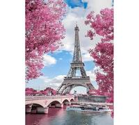 Tour Eiffel Rose - Puzzle en Bois 1000 pièces - Jeu Familial Amusant Puzzle Cadeau