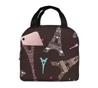 Tour Eiffel Sac Repas Imperméable Panier Repas Avec Feuille D'Aluminium Sac Déjeuner Pour Adulte Homme Plage 22X20X13Cm