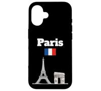 Tour Eiffel Souvenir Paris Arc de Triomphe France Drapeau Coque pour iPhone 16