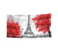 Tour Eiffel. Toile de fond intérieure imprimée pour fête d'intérieur, grande bannière pour joyeux Noël, arrière-plan suspendu pour la célébration des vacances