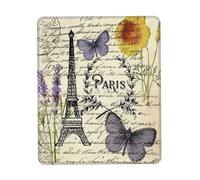 Tour Eiffel Vintage Française De Paris, Style Dark Academia, Papillon Mousepad Petit Tapis De Souris Portable Mouse Pad pour Travail Bureau Maison 25X30Cm