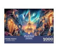Tour Eiffel1000 Pièces Amusants PuzzleTour de la Ville pour Adultes De Jeu pour Adultes Difficile EtStimulant Del'art DeLaDécoration 38x26cm/1000pcs