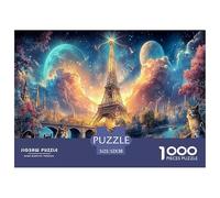 Tour Eiffel1000 Pièces Amusants PuzzleTour de la Ville pour Adultes De Jeu pour Adultes Premium avec Défis Del'art DeLaDécoration 52x38cm/1000pcs