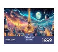 Tour Eiffel1000 Pièces Aquarelle Puzzle Tour de la Ville pour Adultes De Jeu pour Adultes Parfaitpourla Détente Paysagedes QuatreSaisons 52x38cm/1000pcs