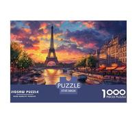 Tour Eiffel1000 Pièces Puzzlebâtiment Assorties, pour Adultes Et Enfants À Partir De 12 Ans Jeu D'Intelligence Parfaitpourla Détente Paysagedes QuatreSaisons 38x26cm/1000pcs