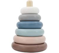 Tour empilable pour enfants en boisJouet éducatif en boispour bébés & tout-petitscouleurs pastel bleu