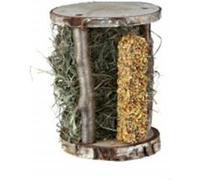 Tour En Bois Avec Foin Et Barre Croustillante, 13 × 17 × 13 Cm, 110 G - Mon Animalerie Bois G