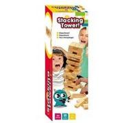 Tour en equilibre infernale chancelante 54 pieces briques blocs en bois - jeu d'empilage famille - jeu d'adresse classique