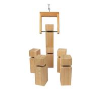 goki Jeu d'empilage Fröbelturm – Bois de hêtre massif, jusqu'à 16 joueurs, sac en tissu