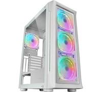 Mars Gaming MC-Neo, Tour Gaming XXL E-ATX, Vitres Latérales et Frontales Verre Trempé, 4 Ventilateurs ARGB 120mm + Ventilateur 120mm, Système CPU Freezer, Blanc