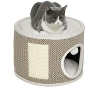 Tour griffer chat - PawHut - hauteur de 30 cm - avec sisal pour gratter dessus en peluche coussins amovibles et balle de jeu - café