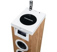 Tour haut-parleur - THOMSON - Bluetooth/CD/USB/SD - Blanc/Bois - 60W - Radio FM