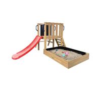 AXI Aire de jeux Leah Mini en bois – Toboggan rouge, bac à sable, cuisine et tableau noir