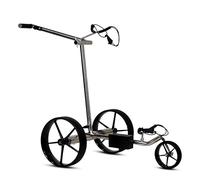 tour-made HC5 Chariot de Golf électrique I Double Moteur I Marche arrière I Frein de Descente I 27-36 Trous I Pliable & Demontable I Accessoires Inclus I Qualité Allemande (Argent-Noir)