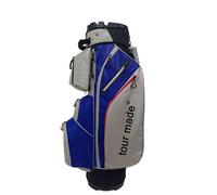 Tour Made Sac de Golf I Hommes & Femmes I Nombreuses Poches I Pas de cliquetis de Raquettes grâce à l'organiseur I 14 Compartiments Raquettes continus I Grand Sac Isotherme (Grey-Blue)