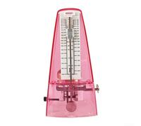 Tour mécanique métronome avec cloche pour guitare, basse, violon, batterie - Style vintage - Pendule Tempo Keeper, construction ABS, 20 x 11,7 x 10,5 cm (rose transparent)
