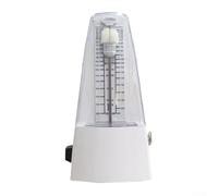 Tour mécanique métronome avec cloche pour guitare, basse, violon, tambour - Style vintage - Pendule Tempo Keeper, construction ABS, 20 x 11,7 x 10,5 cm (Blanc)