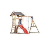 Tour Mia 2 balançoires mur escalade toboggan rouge