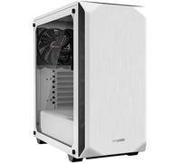 Tour midi BeQuiet Pure Base 500 Windows Boîtier PC, Boîtier gaming blanc 2 ventilateurs pré-installés, fenêtre latérale, filtre