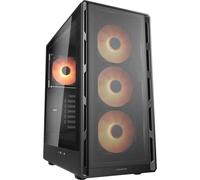 Tour midi Cougar 382GA50.0003 Boîtier PC noir 4 ventilateurs pré-installés, fenêtre latérale, éclairage intégré