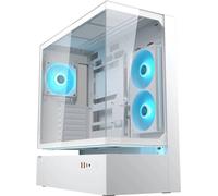 Tour midi Cougar CFV235 Boîtier PC blanc 1 ventilateur pré-installé, éclairage intégré, fenêtre latérale, filtre anti-poussière