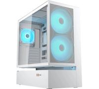 Tour midi Cougar CFV235 Boîtier PC blanc 3 ventilateurs pré-installés, éclairage intégré, fenêtre latérale, filtre anti-poussière
