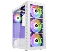 Tour midi Kolink Observatory HF Glass Boîtier PC blanc 2 ventilateurs LED pré-installés, 4 ventilate