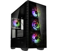 Tour midi Kolink Observatory Y aRGB Boîtier, Boîtier gaming noir 4 ventilateurs LED pré-installés, fenêtre latérale, filtre anti-poussière