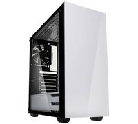 Tour midi Kolink STRONGHOLD WHITE Boîtier PC blanc, noir 2 ventilateurs pré-installés, fenêtre latérale, filtre anti-poussière