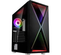 Kolink Void X Boitier PC Moyen Tour - Façade avec éclairage RGB - Panneau latéral en Verre trempé - Noir