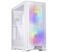 Tour midi Lian Li LANCOOL 215 Boîtier, Boîtier gaming blanc 2 ventilateurs LED pré-installés, 1 ventilateur pré-installé