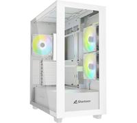 Tour midi Sharkoon Rebel C60 RGB White Boîtier PC blanc 2 ventilateurs pré-installés, 1 ventilateur pré-installé, filtre anti-poussière, fenêtre latérale