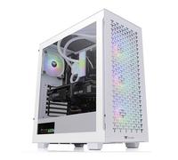 Thermaltake Boîtier PC V350 TG ARGB Air – Moyen ATX, Verre trempé 4 mm, 4 ventilateurs inclus – Blanc