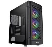 Tour midi Thermaltake CA-1W2-00M1WN-01 Boîtier PC noir 3 ventilateurs LED pré-installés, compatible LCS, fenêtre latérale