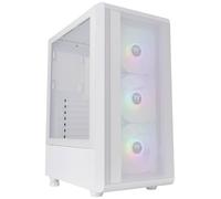 Tour midi Thermaltake CA-1X2-00M6WN-00 Boîtier gaming blanc 3 ventilateurs LED pré-installés, fenêtre latérale