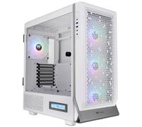 Tour midi Thermaltake CA-1X5-00M6WN-00 Boîtier gaming blanc 4 ventilateurs LED pré-installés, fenêtre latérale