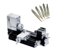 Tour Miniature Tout Métal 36W, Mini-machine-outil Didactique For Le Travail Du Bois Et L'artisanat, Avec 5 Outils De Tournage Haute PréCision, Stabilité, Faible Bruit