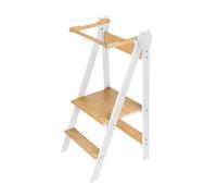 Tour Montessorienne d'apprentissage, Pliable Multi-usages, Tour d'apprentissage à partir de 1 an, Marchepied,Escalier pour Enfant,88 * 45 * 45cm- Blanc