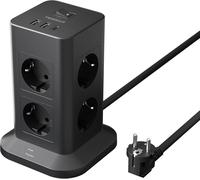 Tour Multipr 8 Sortie Ac Avec 3 Usb, Pr Multiple Avec Interrupteur, Parafou e Et Surtension Avec Rallonge Electrique 2 Mètre, 3600W Adaptateur Secteur Pour Maison, Bureau, N[Video976]