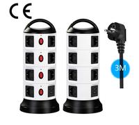 Tour Multiprise 3M Parasurtenseur Parafoudre Sécurité pour Enfants 20 Prises 2500W Electrique 4 Ports USB