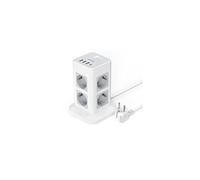 Tour Multiprise Parafoudre et Surtension 8 Sortie AC avec 4 USB, Prise Multiple 3600W avec Interrupteur et Rallonge Electrique 2 Mètres, Convient