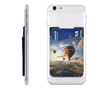 Tour of the Balloon - Porte-cartes de téléphone en cuir à coller - Compatible avec la plupart des téléphones portables (iPhone, Android), blanc, taille unique, blanc, Taille unique