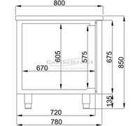 Tour Pâtissier 2 portes Profondeur 800 Combisteel NC G