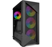 Tour PC gaming ATX Yeyian Edge YCM-APEDG-G1, verre trempé, acier noir, 4 ventilateurs G