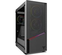 Tour PC gaming ATX Yeyian Elara YCM-APELA-M1, verre trempé, acier noir, 4 ventilateurs G