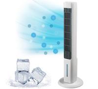TOUR POLAIRE DELUXE - POWER TOWER Ventilateur mobile 4 niveaux/ Veilleuse Led 3 intensités - VENTEO - Refroidisseur par évaporation jusqu'à 16heures de refroidissement - Réservoir 1.5L + pain de glace réutilisable