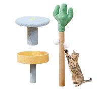 Tour pour chat - Centre d'activités pour chats Cactus, griffoir pour chat en sisal | Maison de jeu interactive pour chat, support pour chat amovible avec espace, griffoir, boules pour chat pic