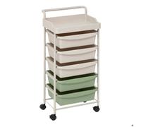 Tour de Rangement 5 Tiroirs "Deskolor" 82cm Beige