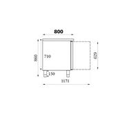 Tour réfrigéré 3 portes Positif 800 mm